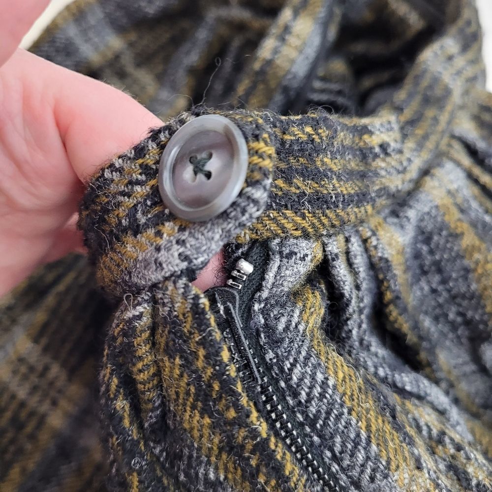 Vintage 70s Plaid Skirt Handmade Dark Academia Wo… - image 3